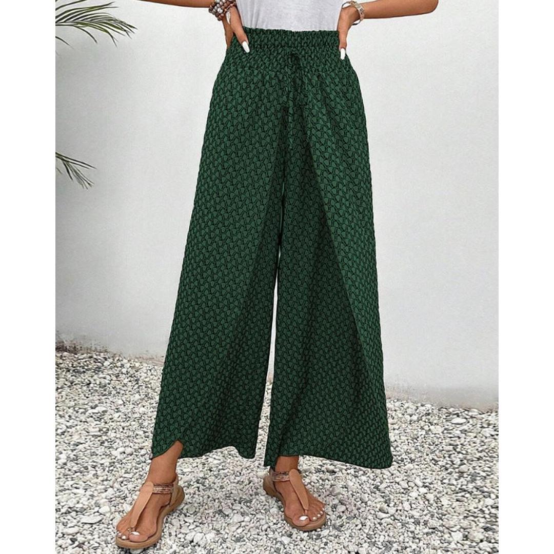 Scarlett | Women’s High-Waisted Trousers with Geometric Print