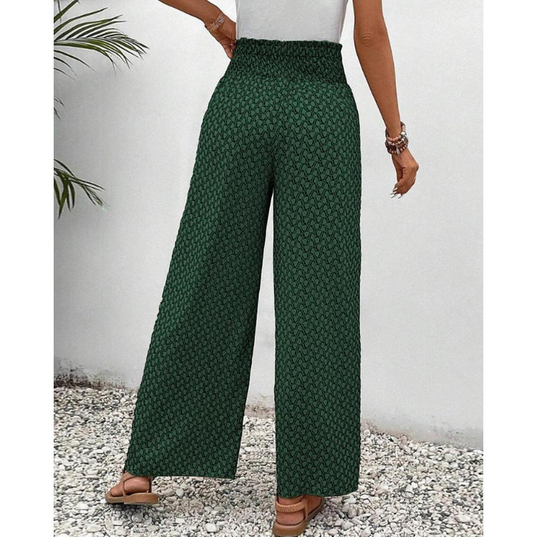 Scarlett | Women’s High-Waisted Trousers with Geometric Print