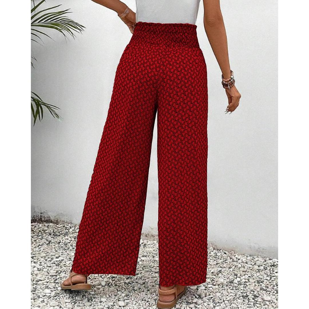 Scarlett | Women’s High-Waisted Trousers with Geometric Print