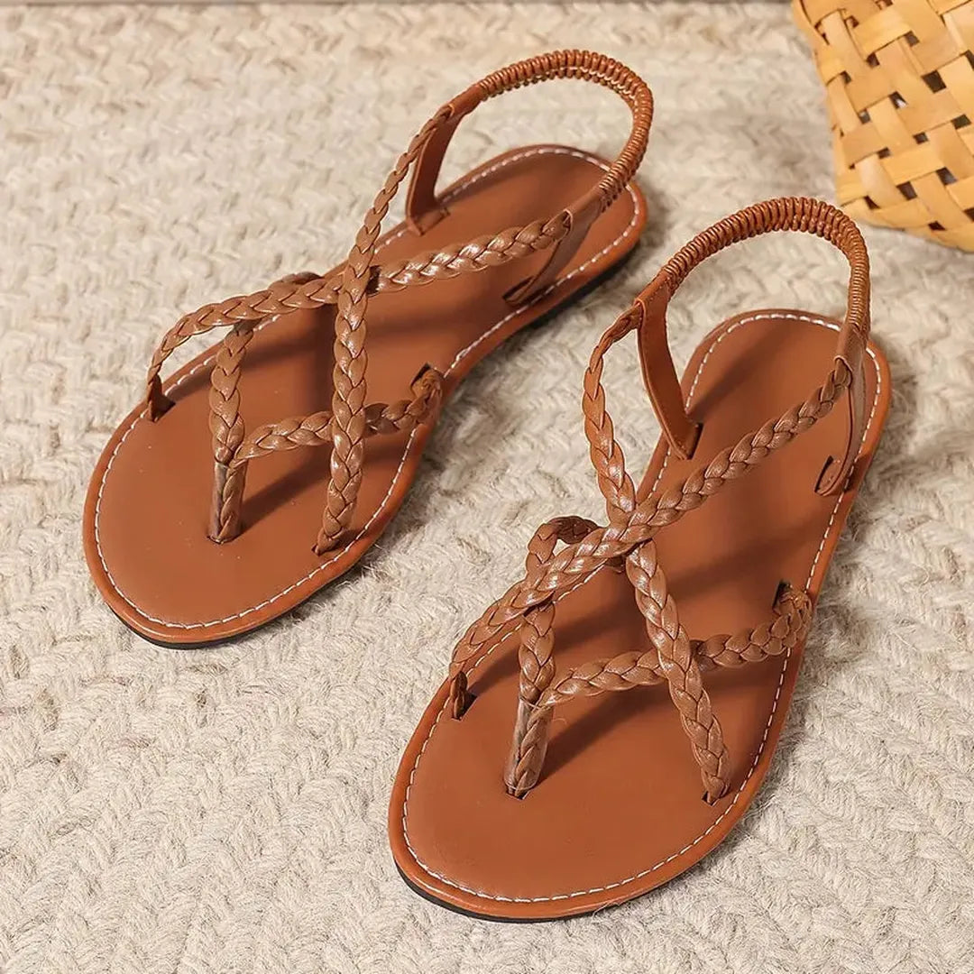 Ruby | Women’s Braided Strap Flat Sandals