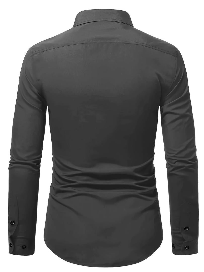 Liam | Men’s Slim Fit Button-Up Shirt with Long Sleeve
