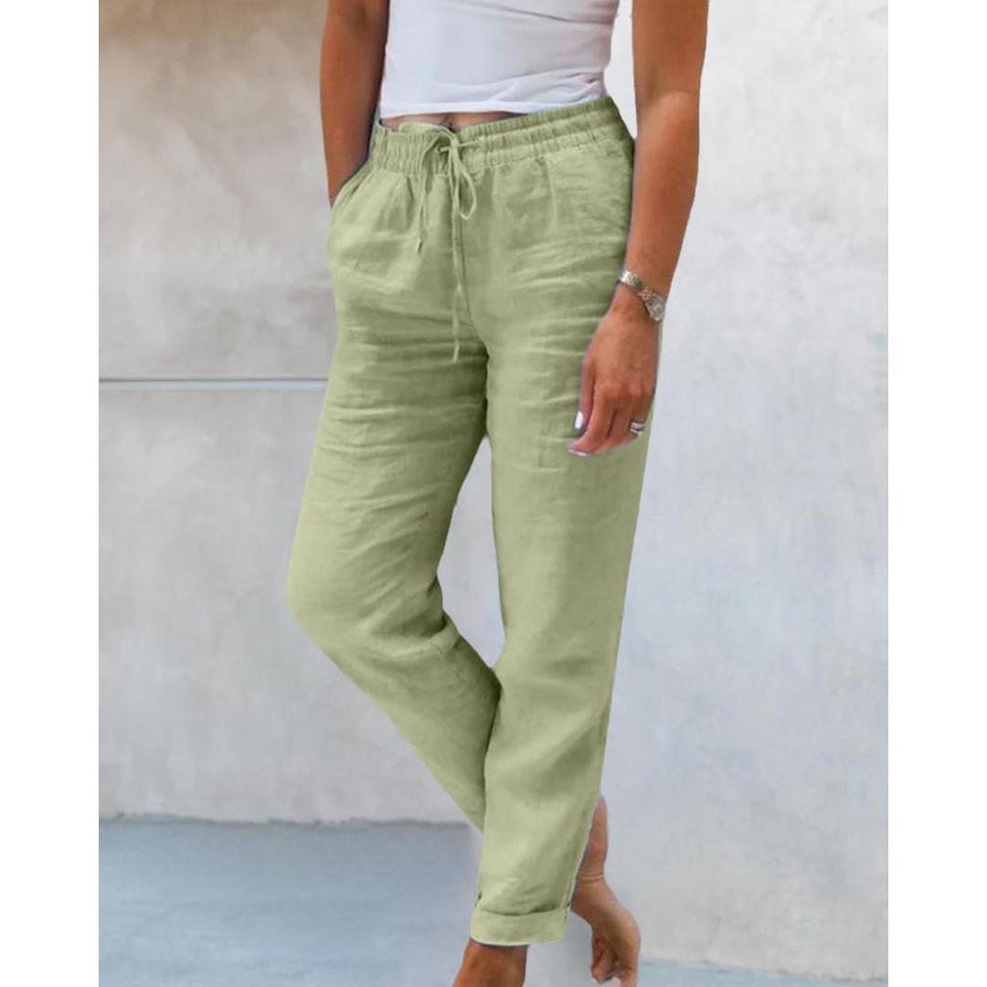 Isla | Women’s Cropped Trousers with Drawstring Waist