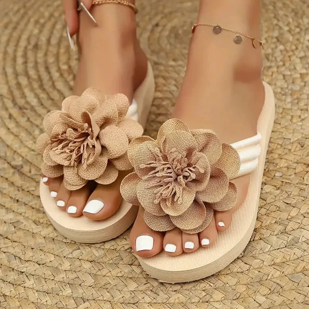 Luna | Women’s Platform Sandals with Flower Strap Detail
