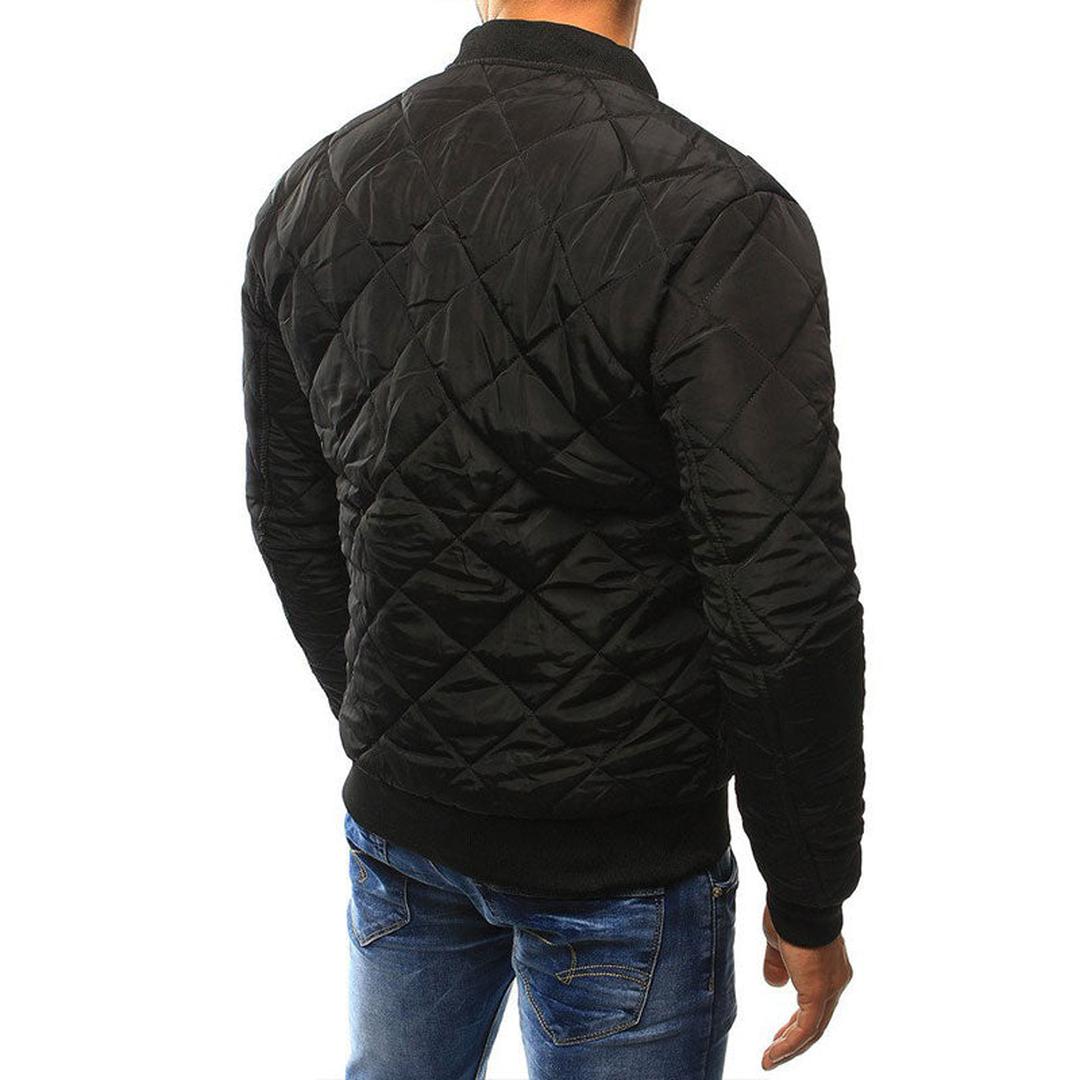 Ravello | Men’s Quilted Zip Jacket with Ribbed Collar