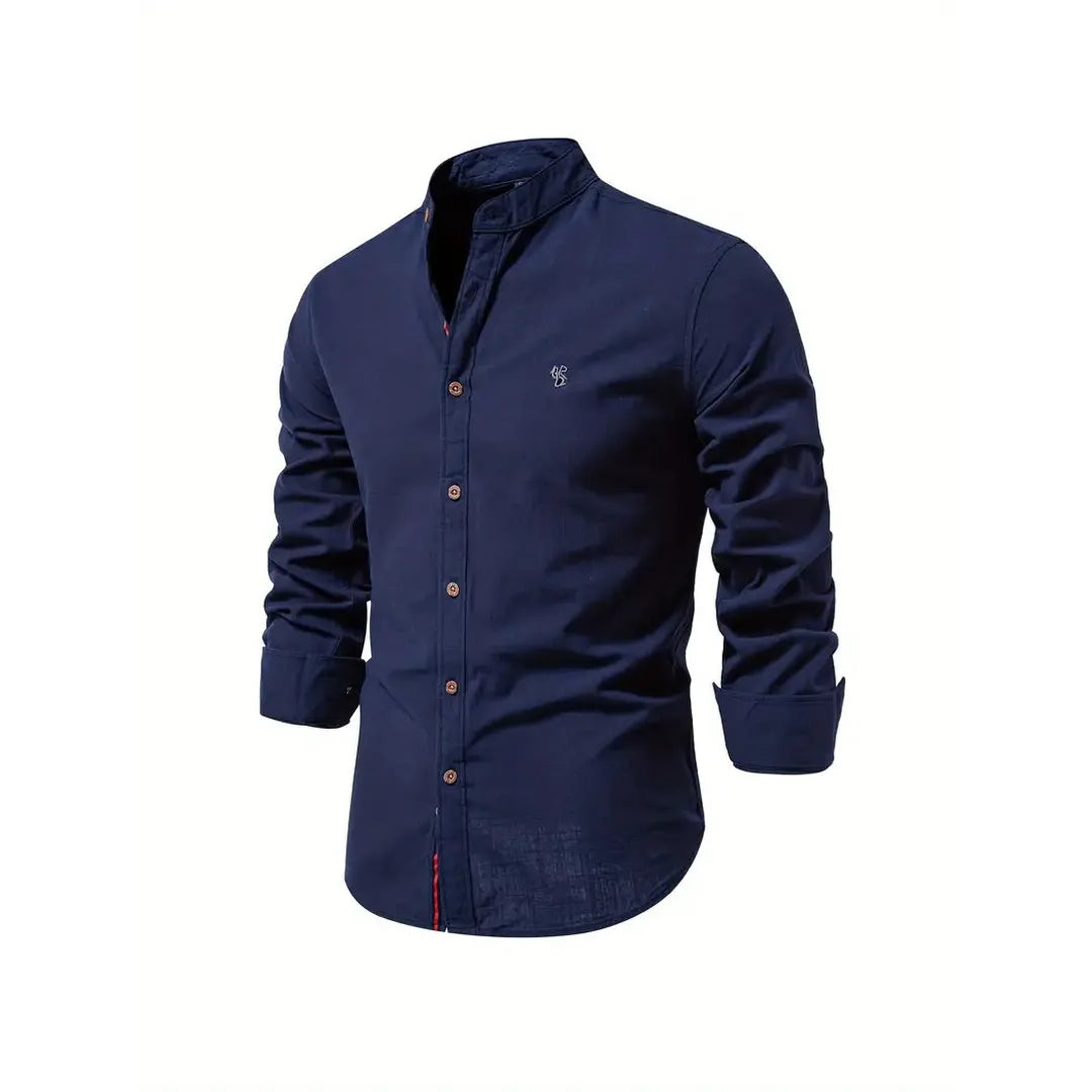 Ethan | Men’s Mandarin Collar Long Sleeve Shirt