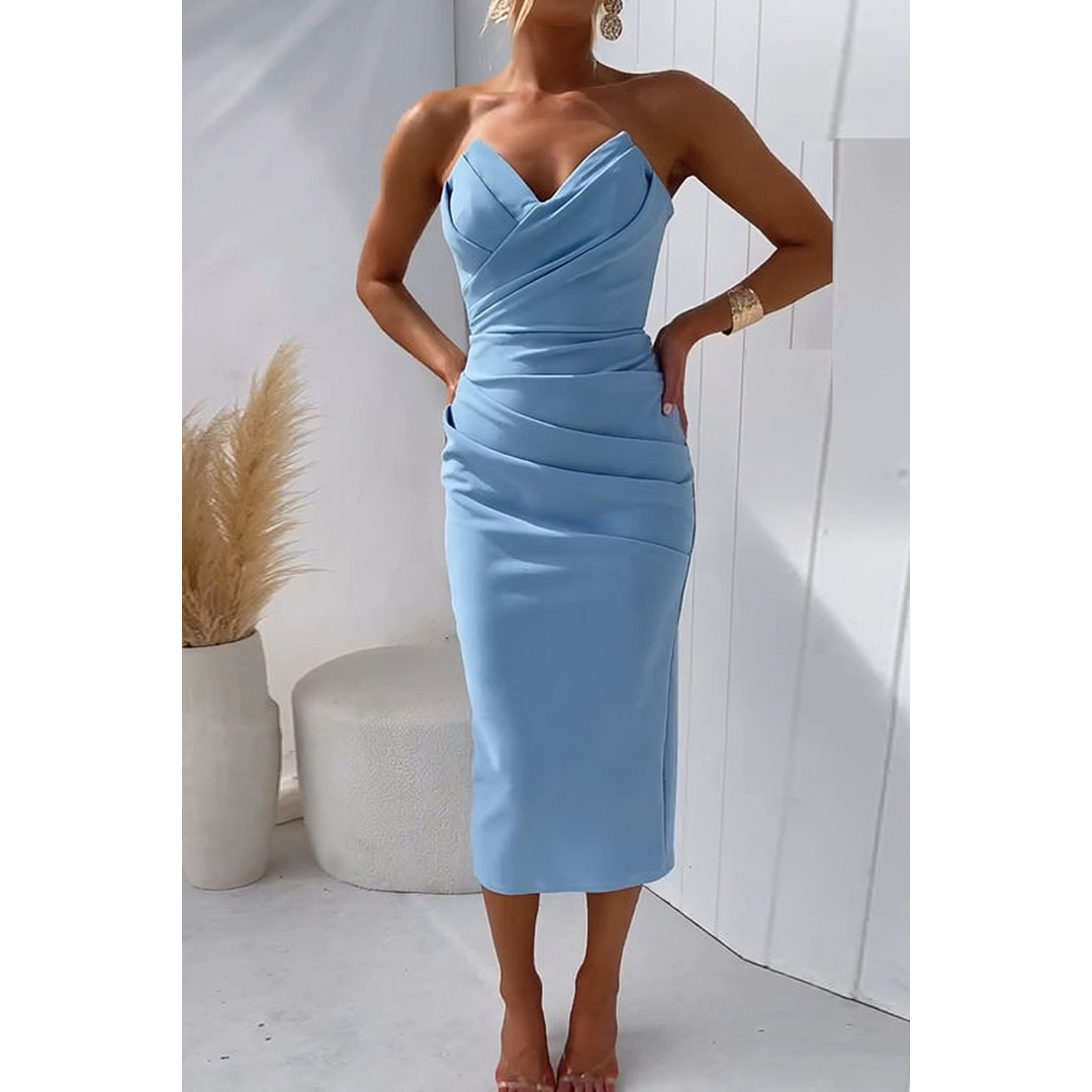 Amelia | Women’s Sleeveless Midi Dress with Sweetheart Neck