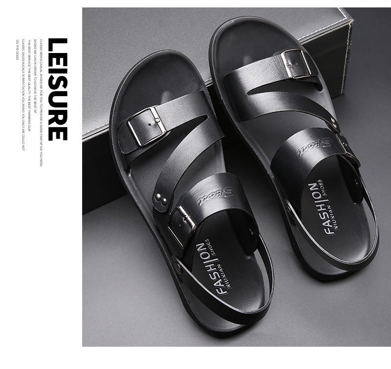 Adam | Men’s Split Leather Sandals with Buckle Straps