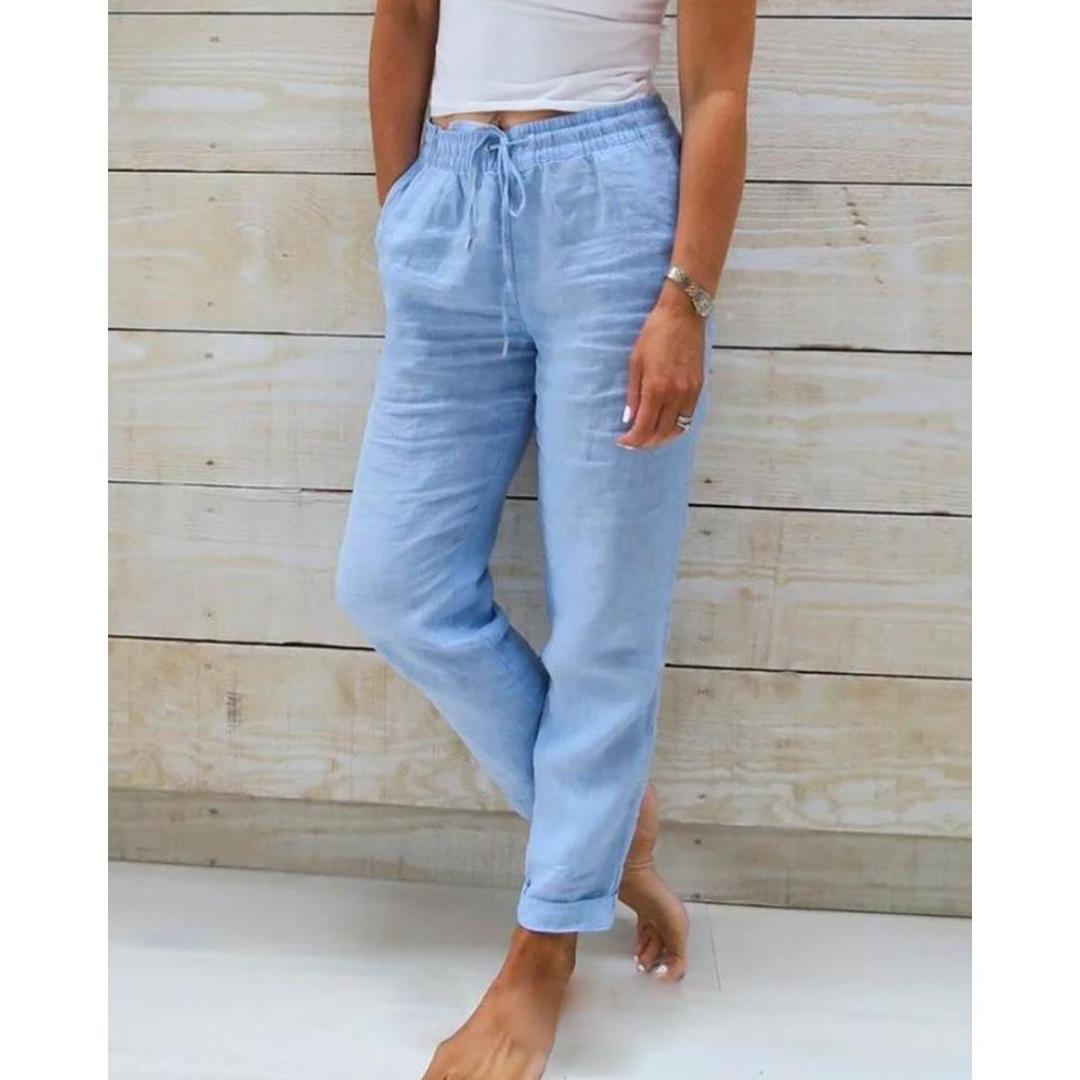 Isla | Women’s Cropped Trousers with Drawstring Waist