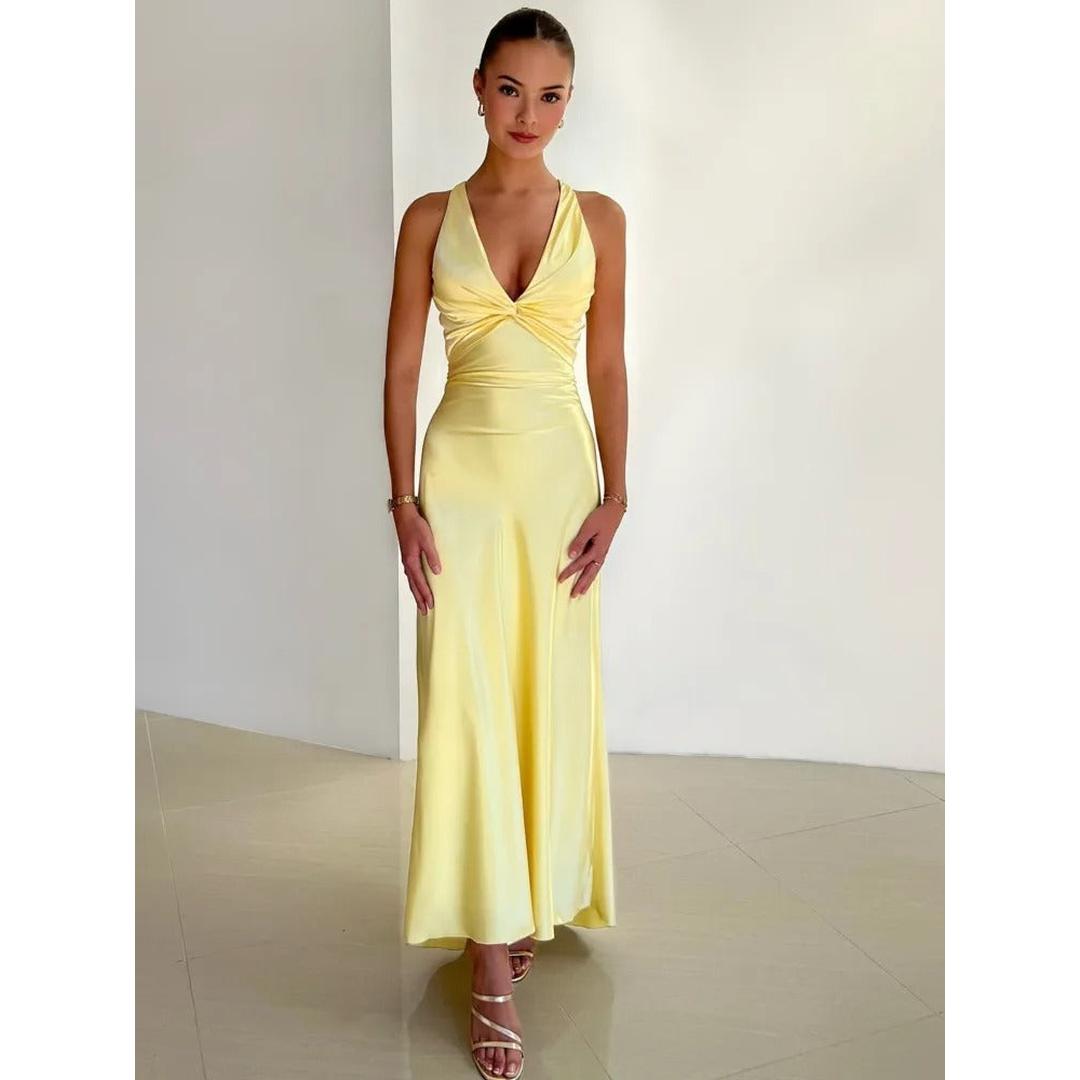 Amelia | Sleeveless V-Neck Maxi Dress with Twist Front