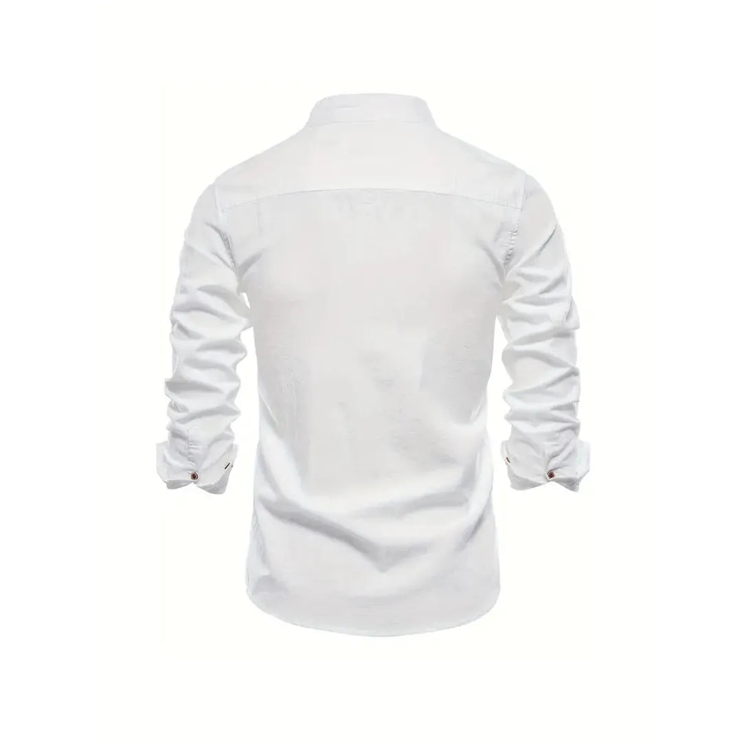 Ethan | Men’s Mandarin Collar Long Sleeve Shirt