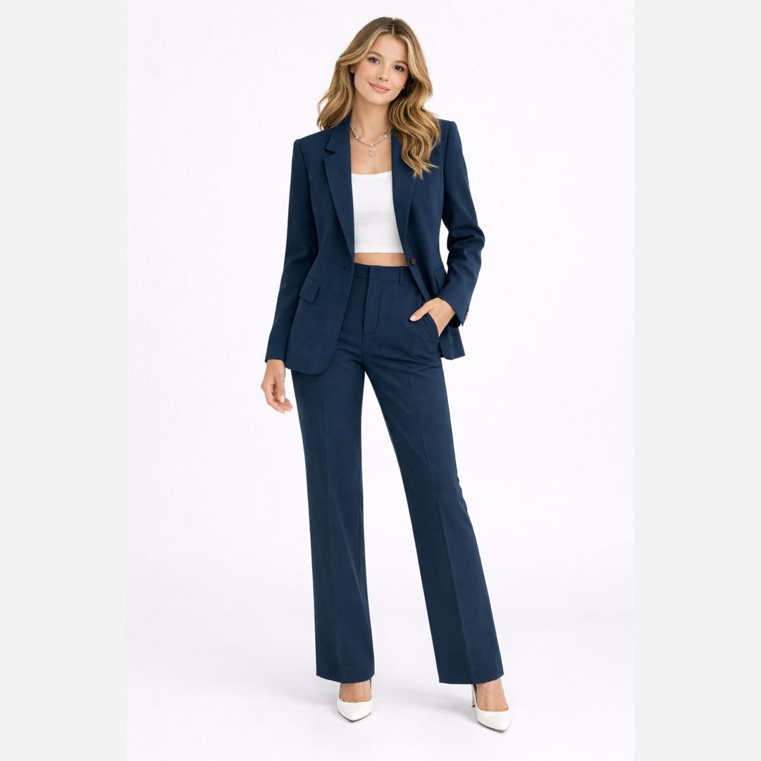 Olive | Women’s Two-Piece Suit Set with Blazer and Trousers