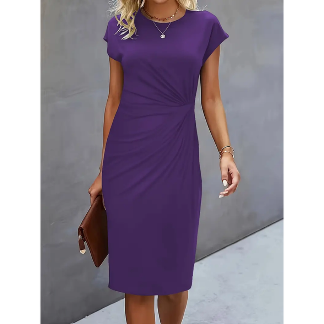 Charlotte | Women’s Short Sleeve Formal Midi Dress