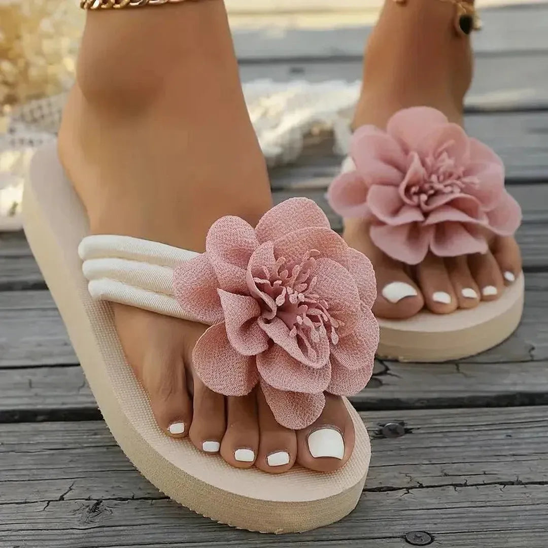 Luna | Women’s Platform Sandals with Flower Strap Detail