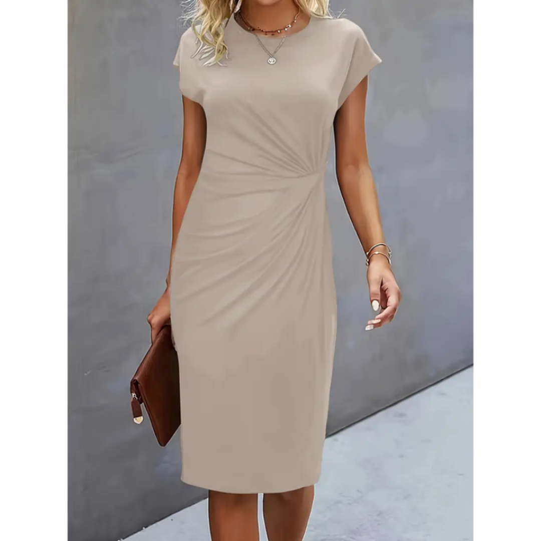 Charlotte | Women’s Short Sleeve Formal Midi Dress