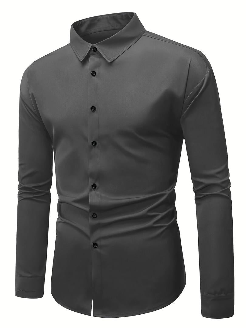 Liam | Men’s Slim Fit Button-Up Shirt with Long Sleeve