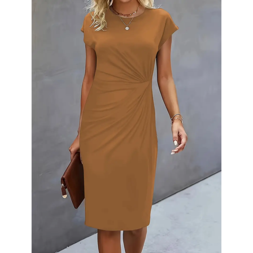 Charlotte | Women’s Short Sleeve Formal Midi Dress