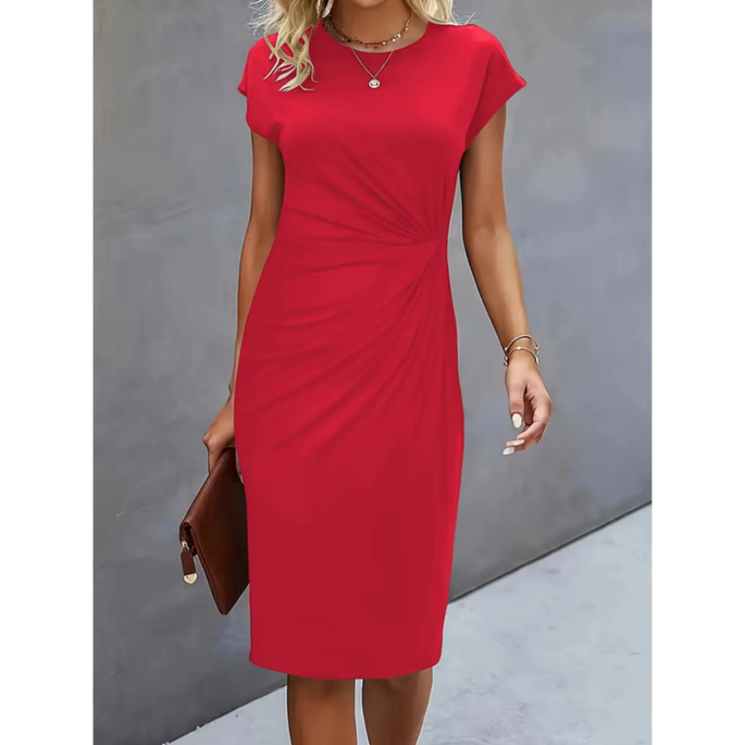 Charlotte | Women’s Short Sleeve Formal Midi Dress