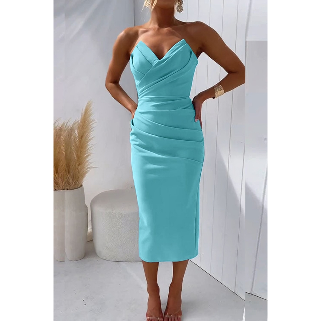 Amelia | Women’s Sleeveless Midi Dress with Sweetheart Neck