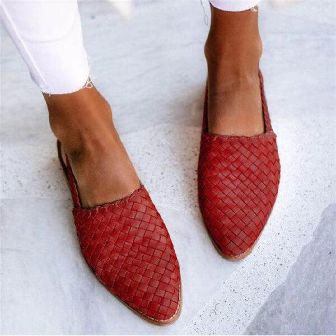 Ariana | Women’s Woven Leather Slingback Sandals