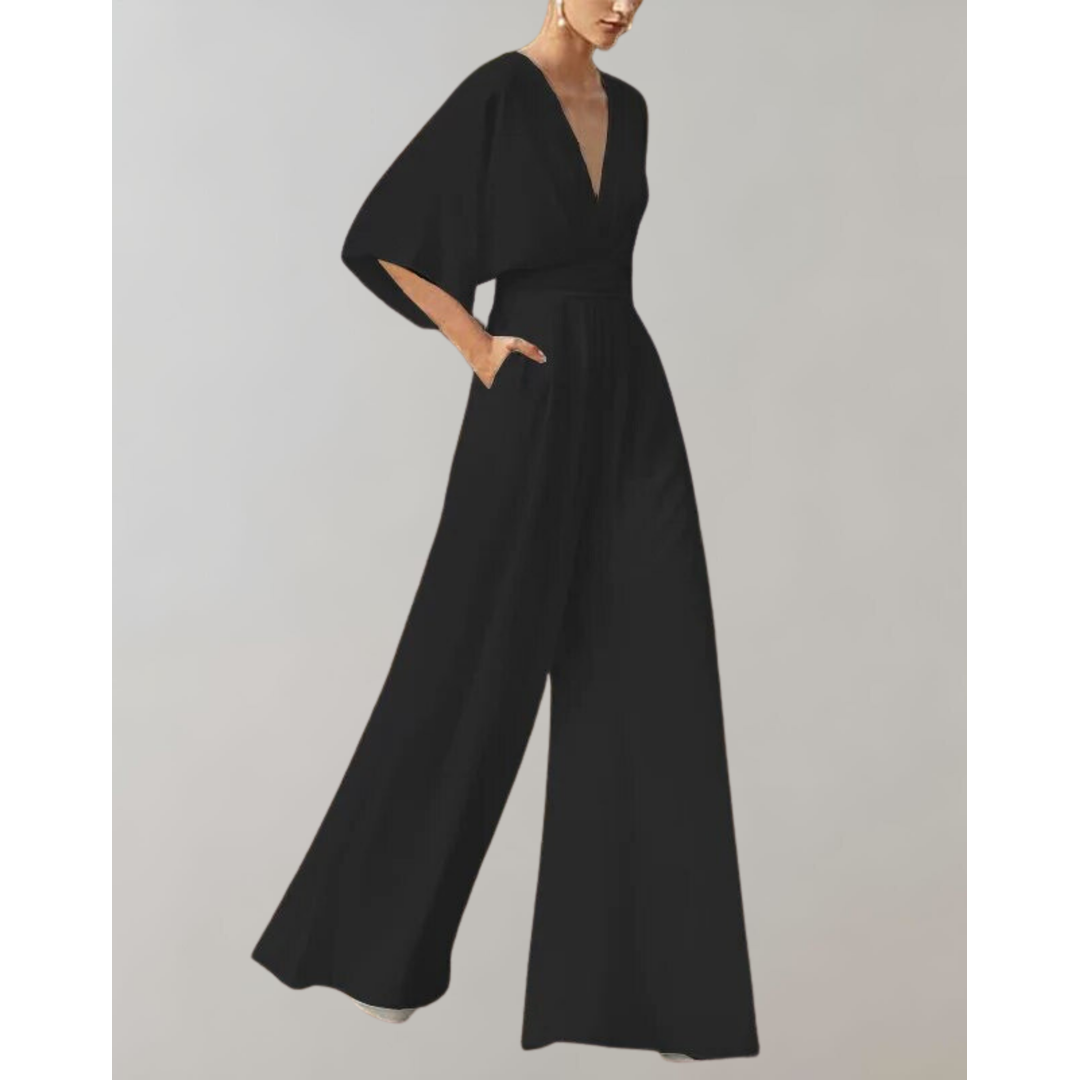 Elodie | Women’s Wide-Leg Jumpsuit with Flutter Sleeves