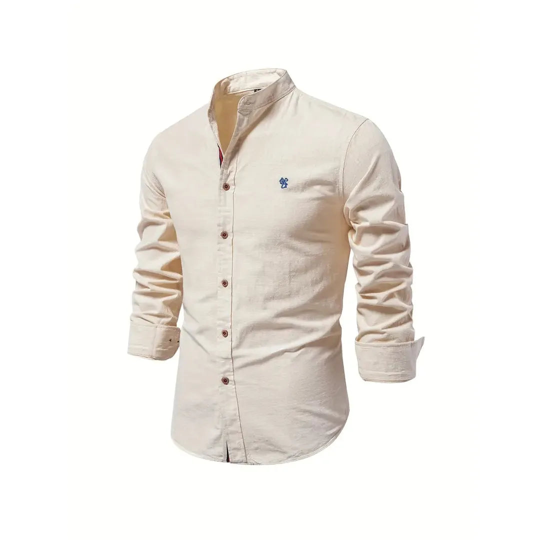 Ethan | Men’s Mandarin Collar Long Sleeve Shirt