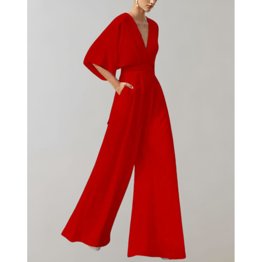 Elodie | Women’s Wide-Leg Jumpsuit with Flutter Sleeves