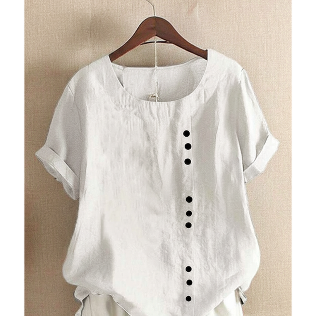 Claire | Women’s Solid Colour Blouse with Round Neck