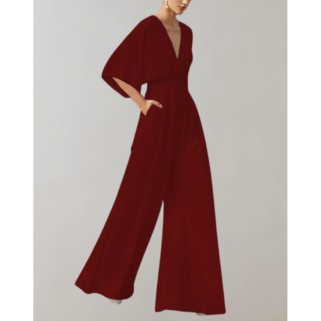 Elodie | Women’s Wide-Leg Jumpsuit with Flutter Sleeves