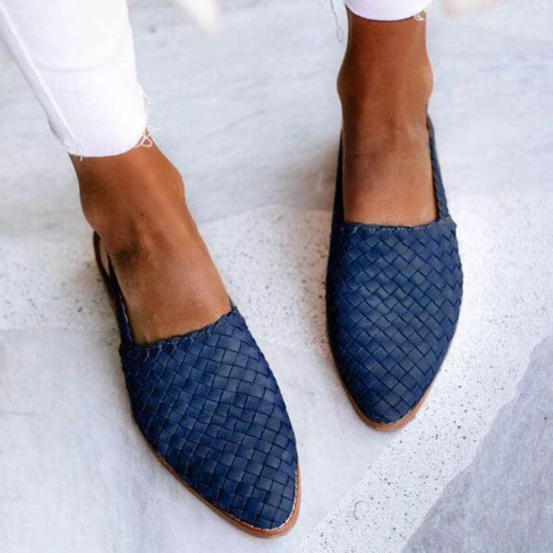 Ariana | Women’s Woven Leather Slingback Sandals