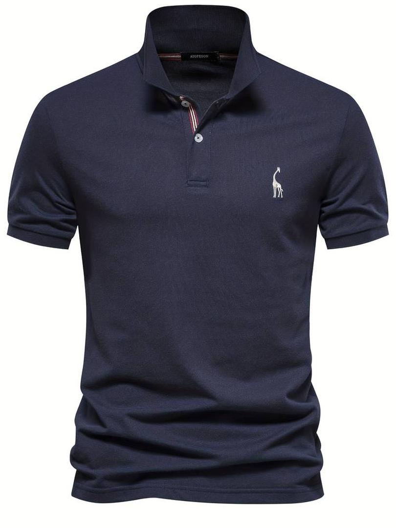 David | Men’s Button Placket Polo Shirt with Short Sleeve
