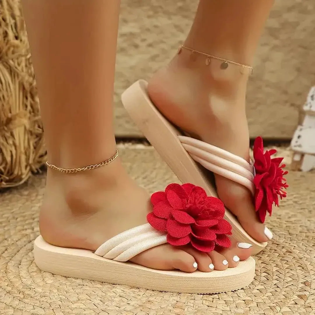 Luna | Women’s Platform Sandals with Flower Strap Detail