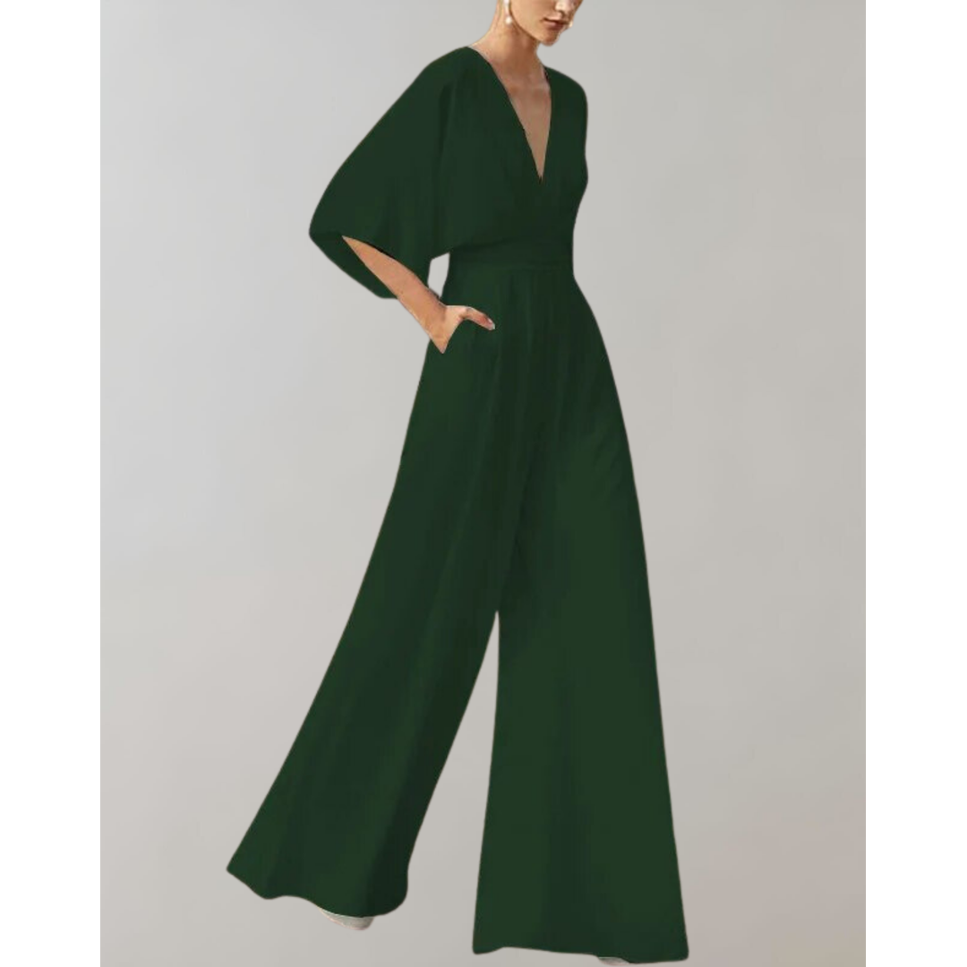 Elodie | Women’s Wide-Leg Jumpsuit with Flutter Sleeves