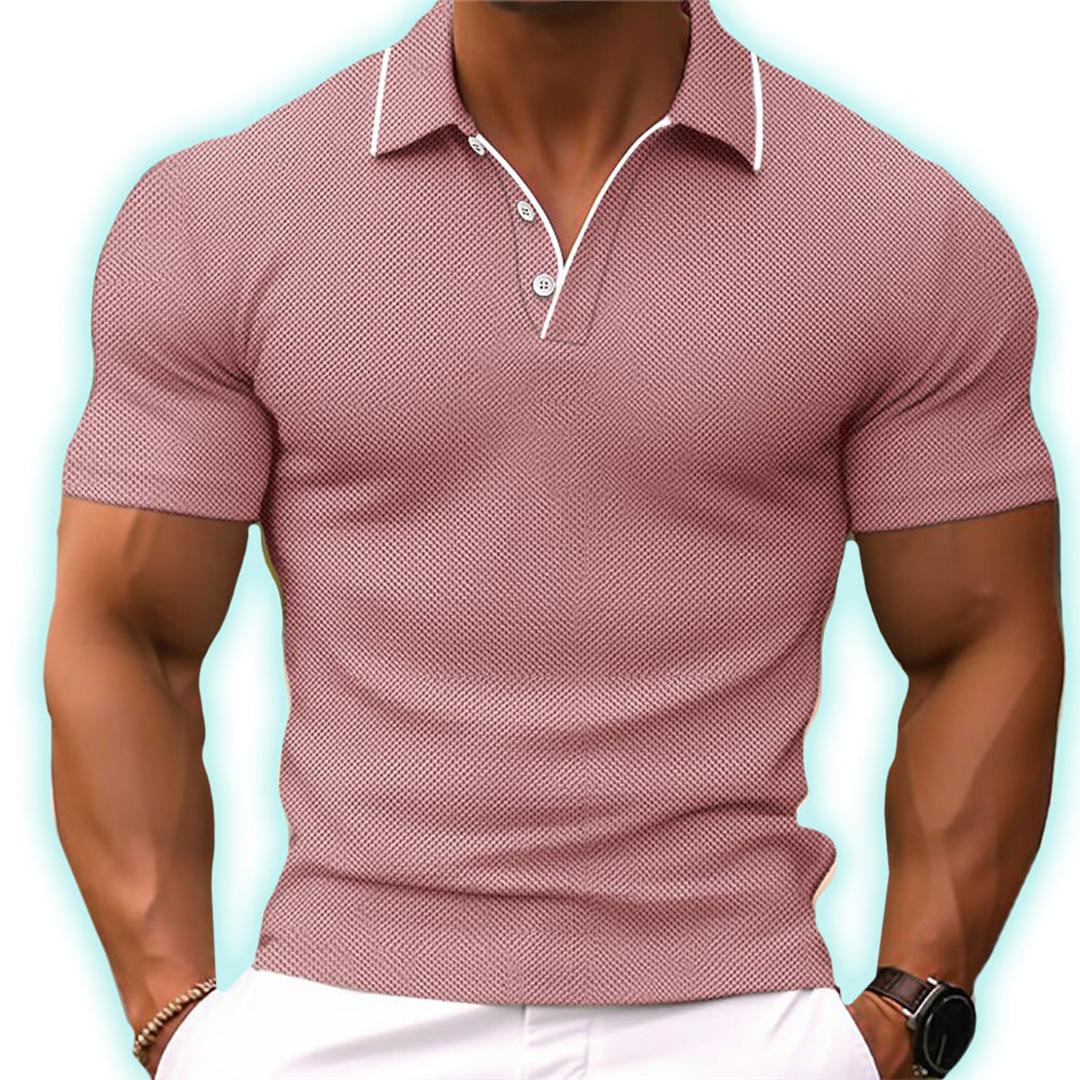 Arvion | Men’s Short-Sleeve Polo Shirt with Button Placket