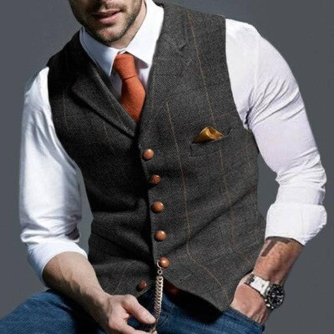 Vincent | Men’s Single-Breasted Vest with Button Closure