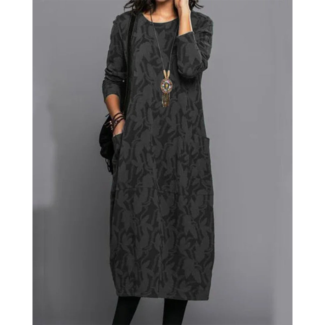 Emily | Women’s Long Sleeve Fleece Dress with Pockets