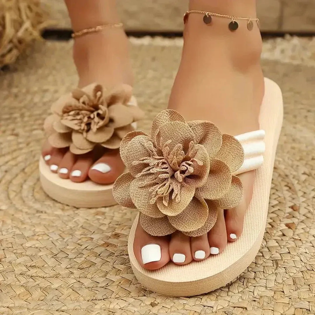 Luna | Women’s Platform Sandals with Flower Strap Detail
