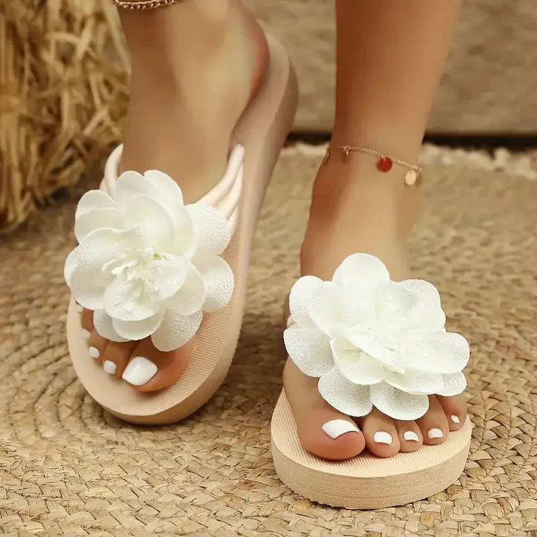 Luna | Women’s Platform Sandals with Flower Strap Detail