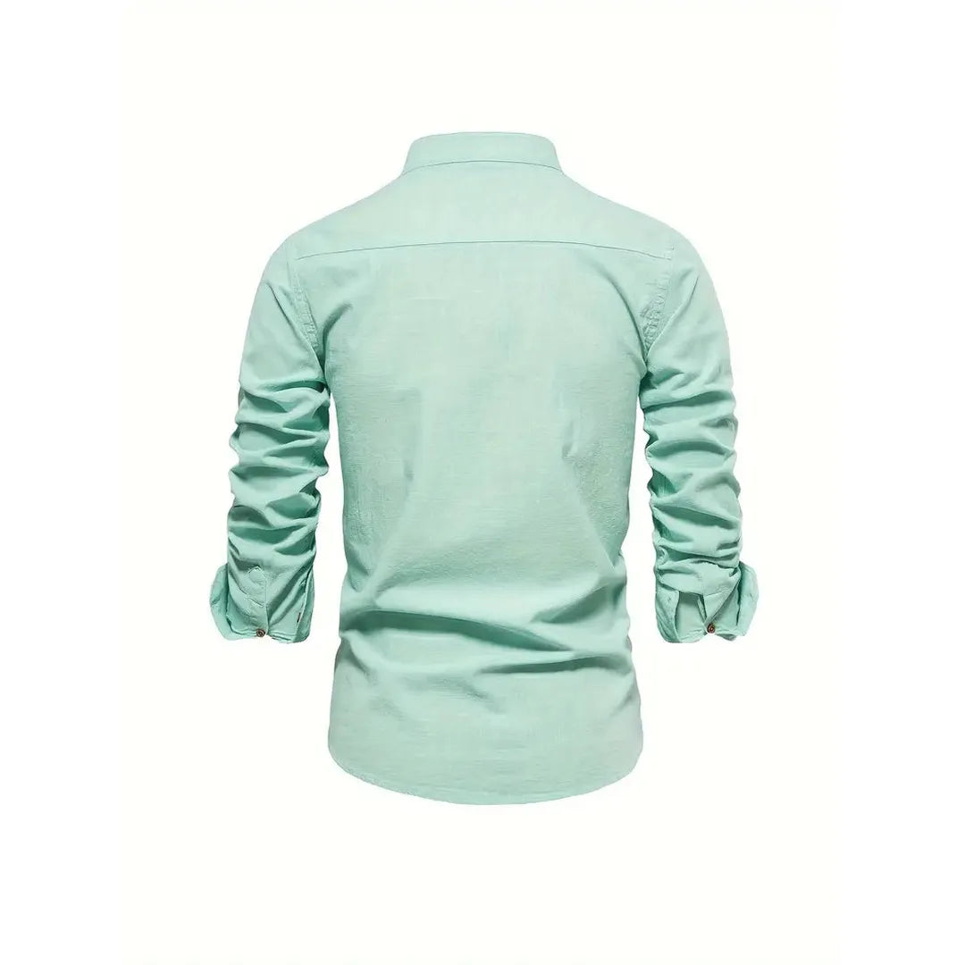 Ethan | Men’s Mandarin Collar Long Sleeve Shirt