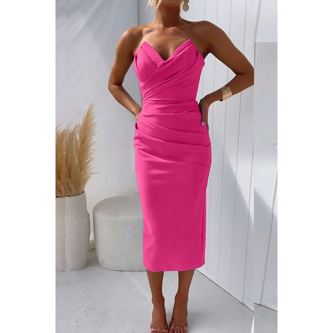 Amelia | Women’s Sleeveless Midi Dress with Sweetheart Neck