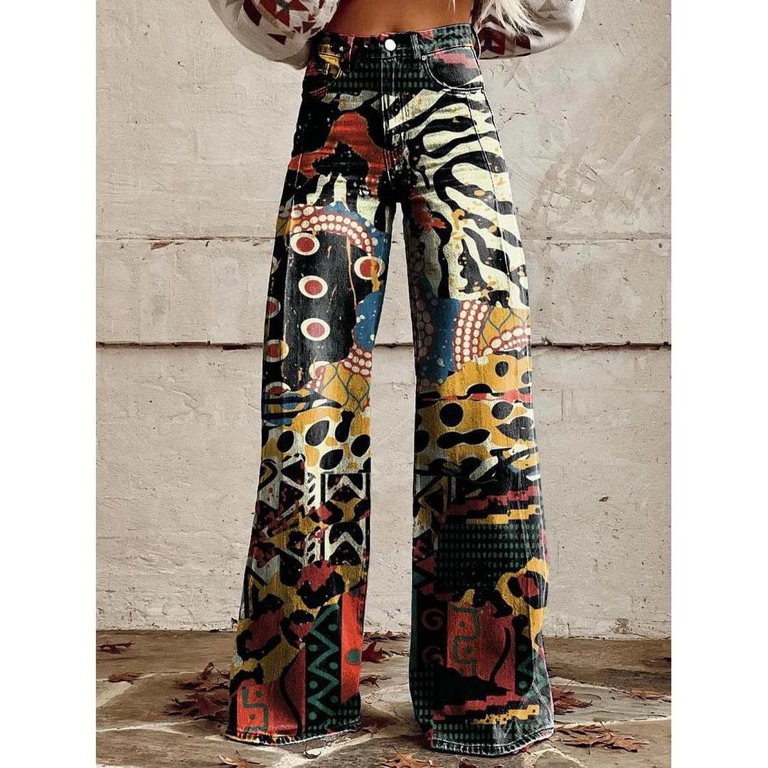 Harper | Women’s Wide Leg Floral Print Jeans