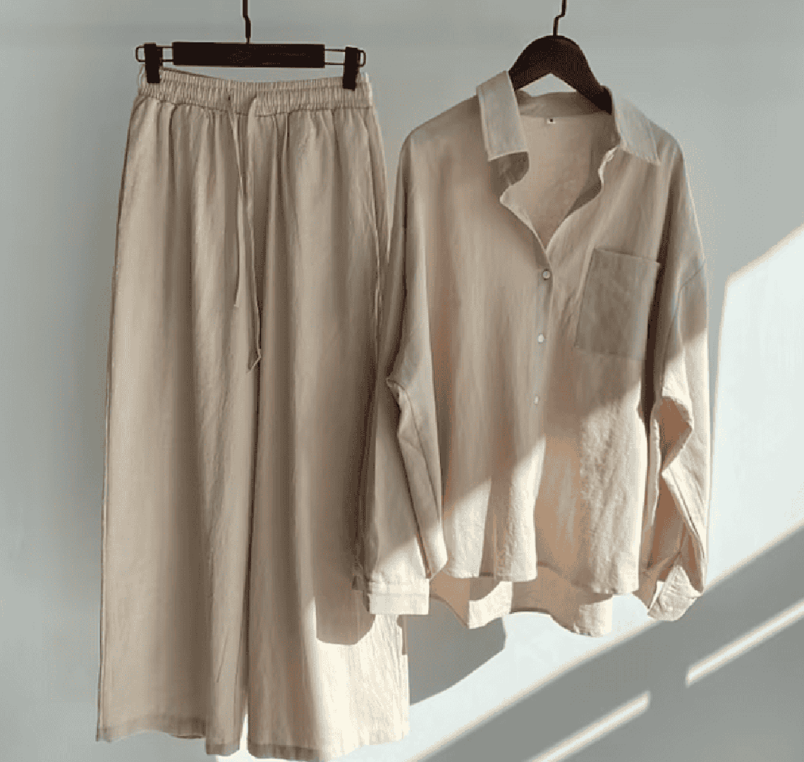 Marvella | Women’s Button Shirt and Elastic Waist Trousers Set
