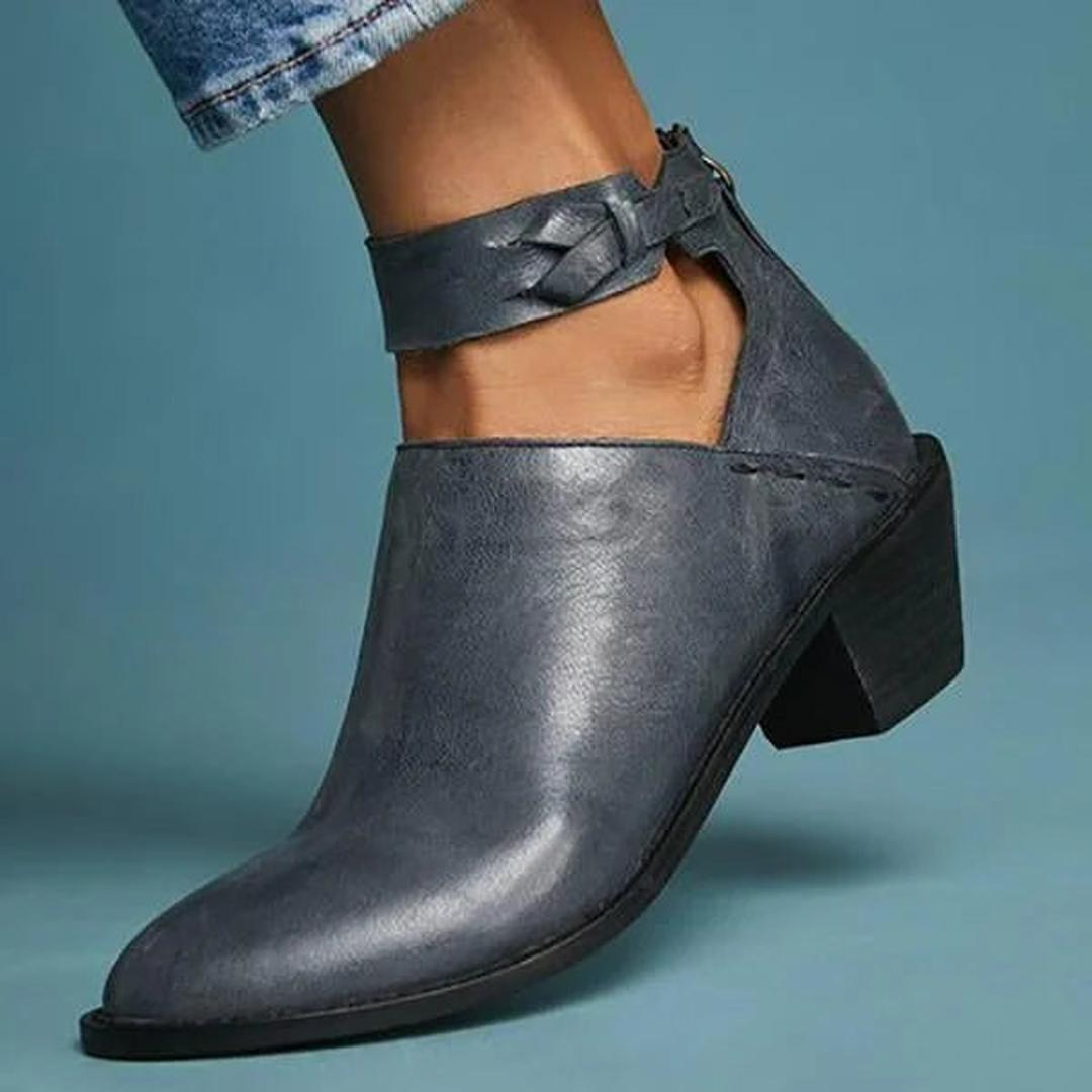 Isabella | Women's Pointed Toe Ankle Boots with Knot Detail