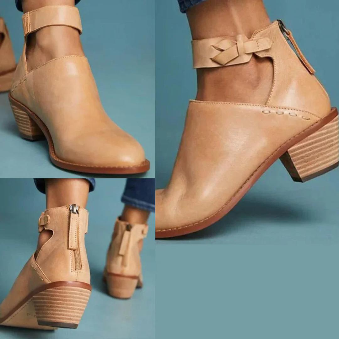 Isabella | Women's Pointed Toe Ankle Boots with Knot Detail