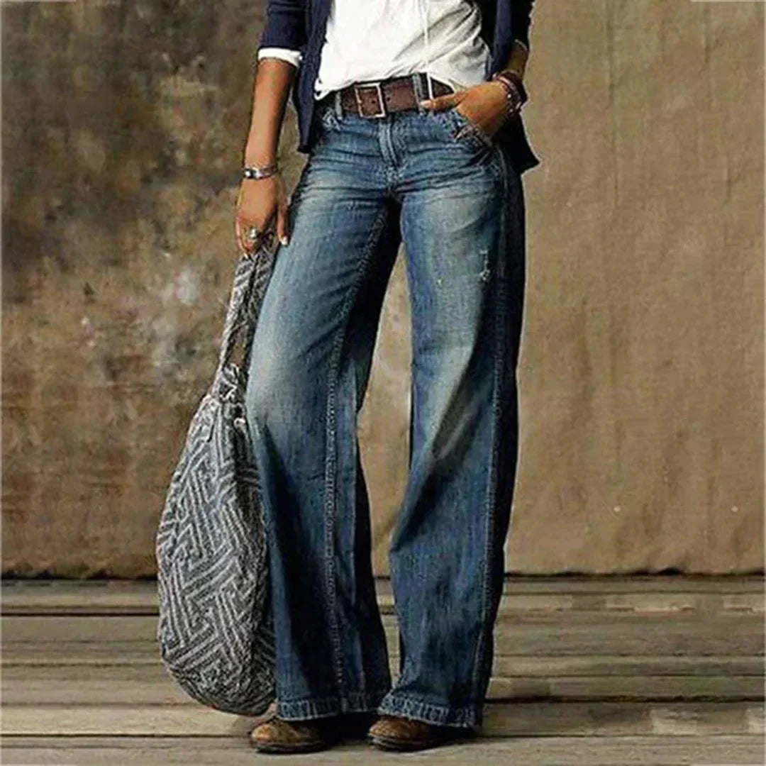 Brooke | Women’s Low-Waist Denim Jeans with Wide Leg