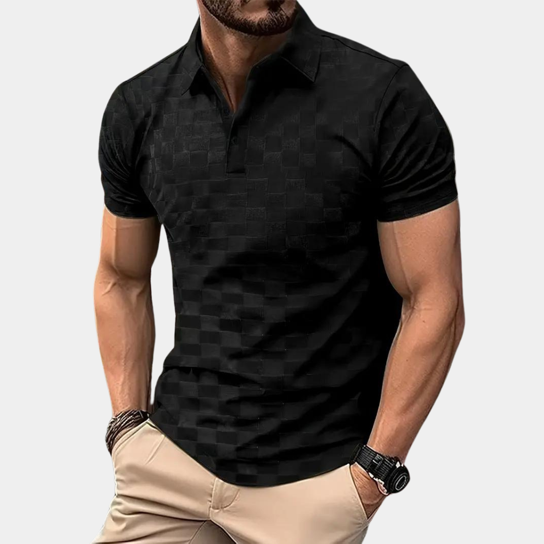 Daniel | Short Sleeve Polo Shirt with Check Pattern