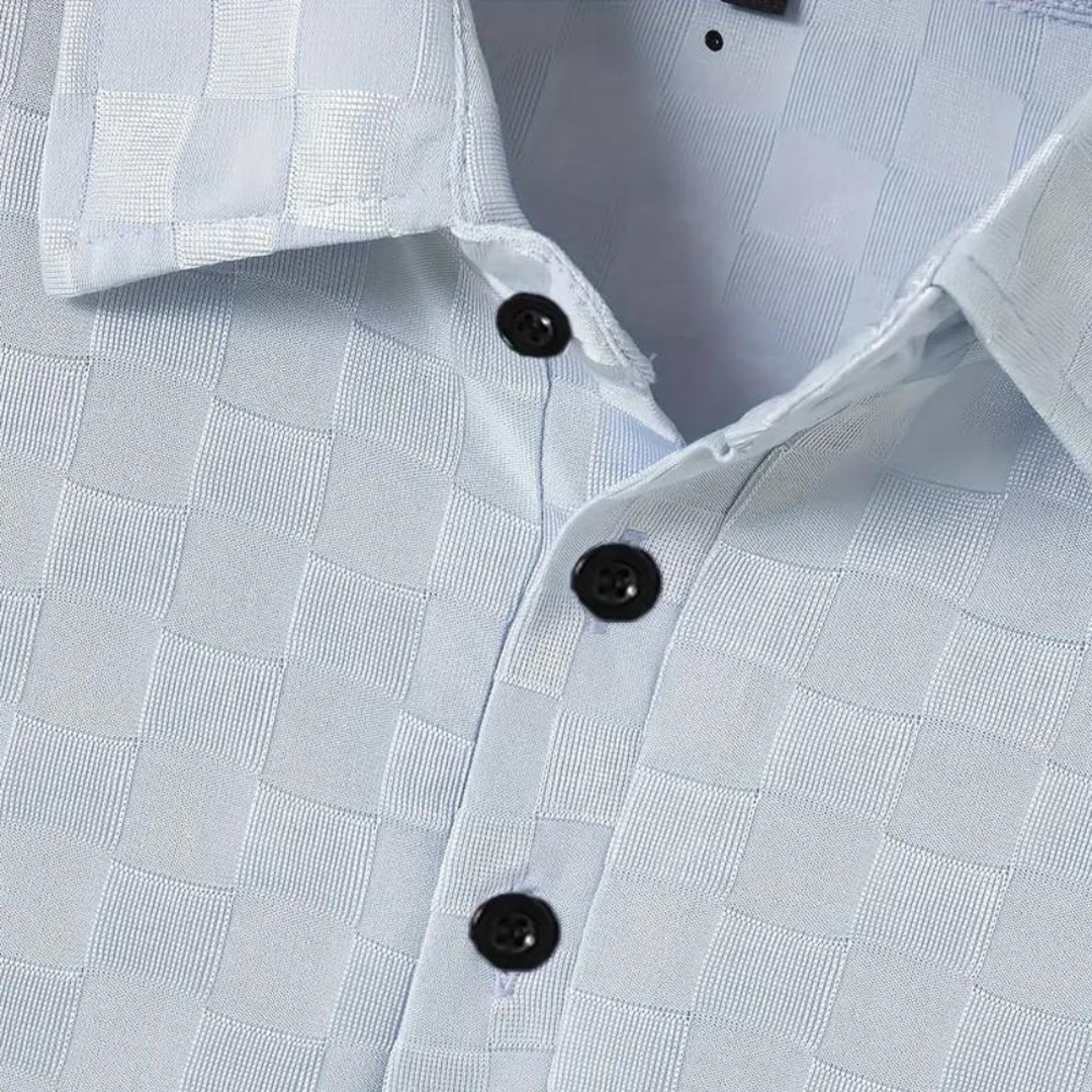 Daniel | Short Sleeve Polo Shirt with Check Pattern