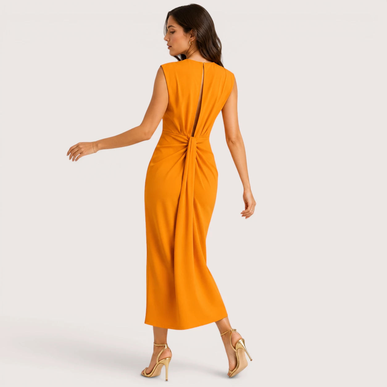 Gabriella | Women’s Sleeveless Midi Cocktail Dress with Front Slit