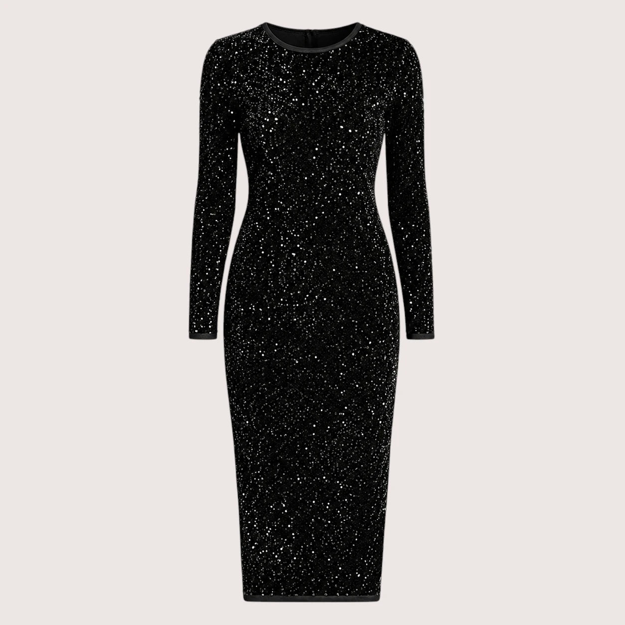Katherine | Women’s Long Sleeve Sequined Midi Dress