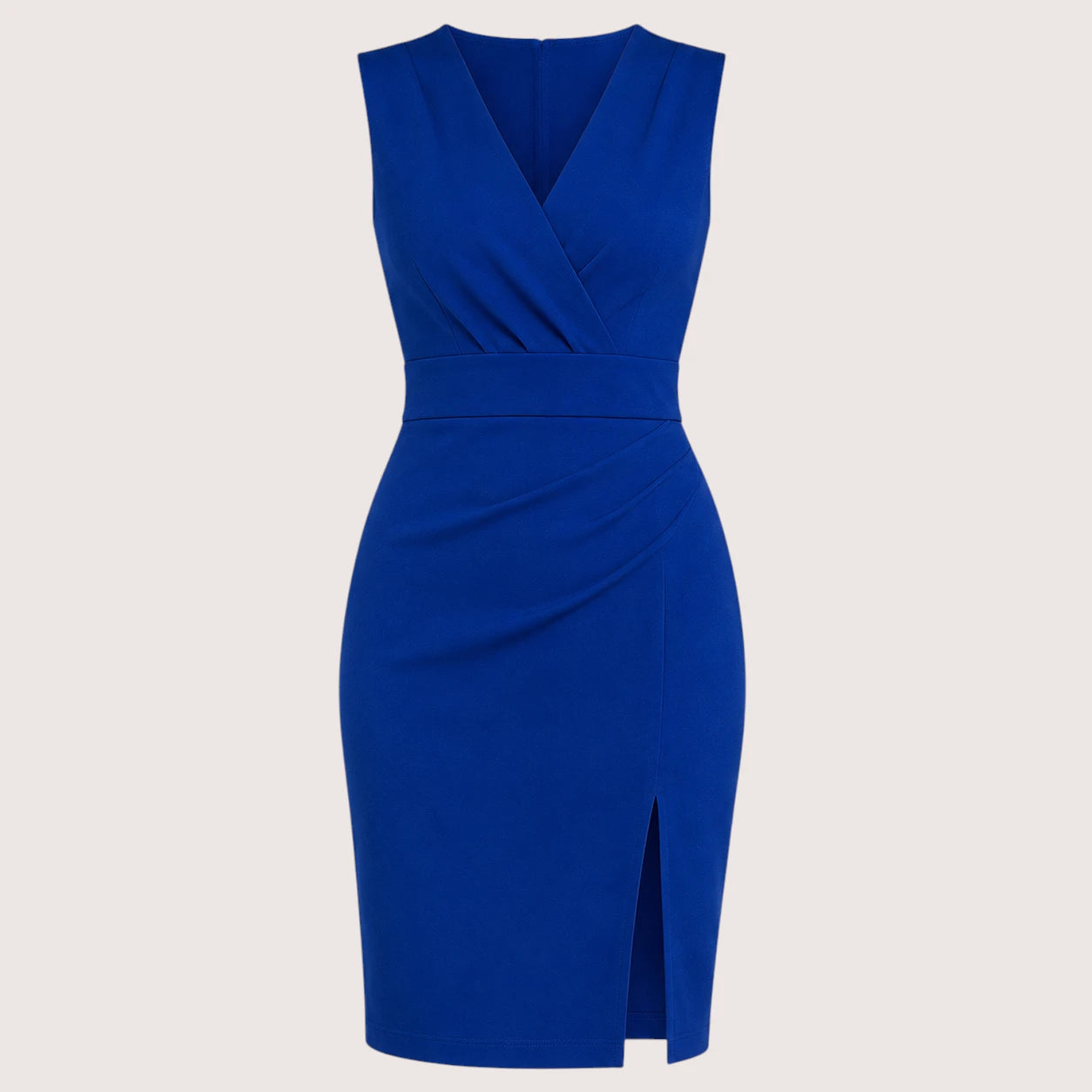 Elena | Women’s Sleeveless V-Neck Midi Dress with Side Slit