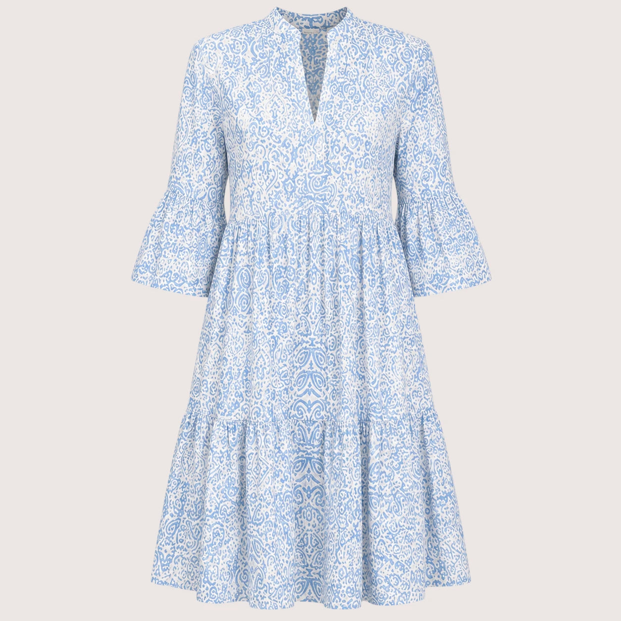 Avery | Women’s Boho Print Mini Dress with Split Collar